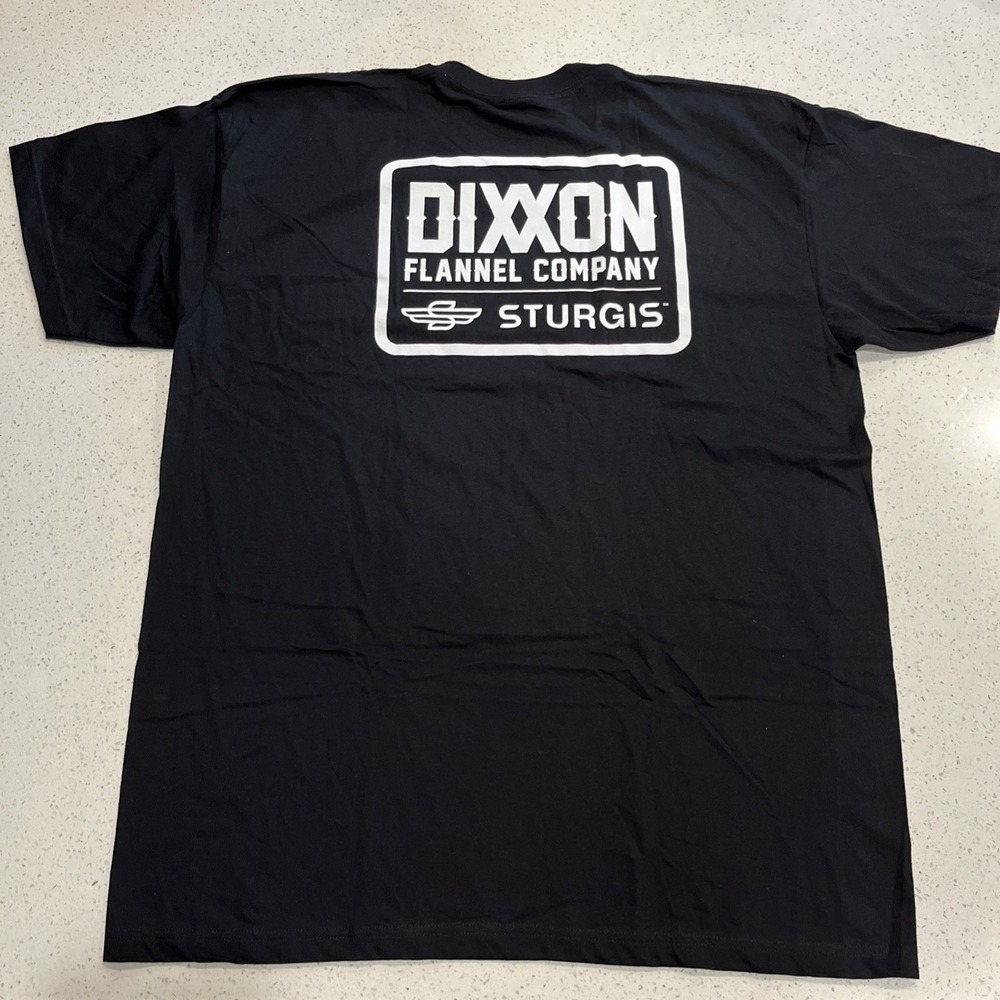 Dixxon Flannel Mens T Shirt Black Short Sleeve Sturgis Badge Graphic Sz 2XL NWOT